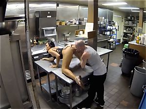 Gianna Nicole torn up in restaurant kitchen