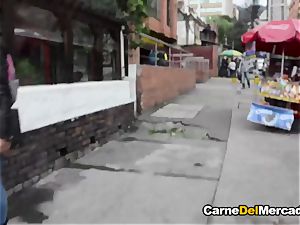 CarneDelMercado - blond Latina teen penetrated upside down