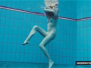 super-hot big jugged teenager Lera swimming in the pool