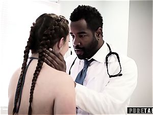 Maddy O'Reilly Exploited into big black cock anal at Doctors exam